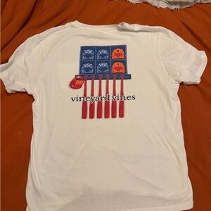 Vineyard Vines White Tee with Blue and Red Graphic